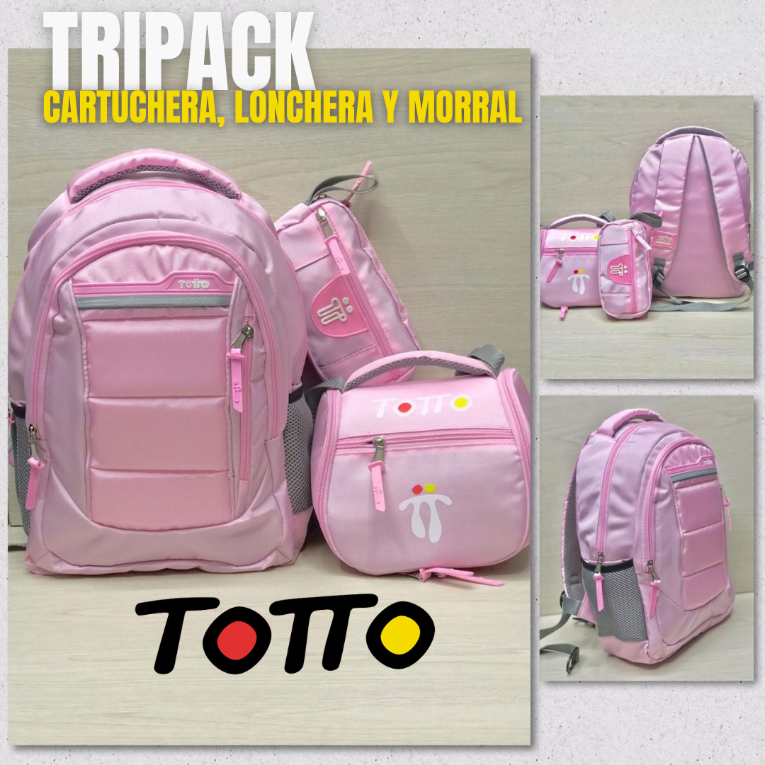 TRIPACK TOTTO® CARTUCHERA, LONCHERA Y MORRAL