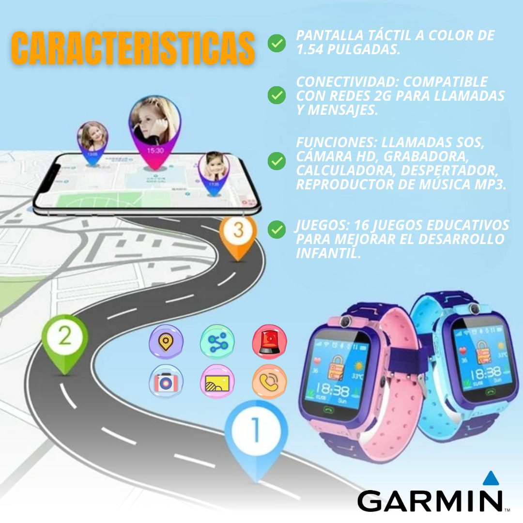 RELOJ INTELIGENTE PARA NIÑOS GPS – LLAMADAS | GARMIN®