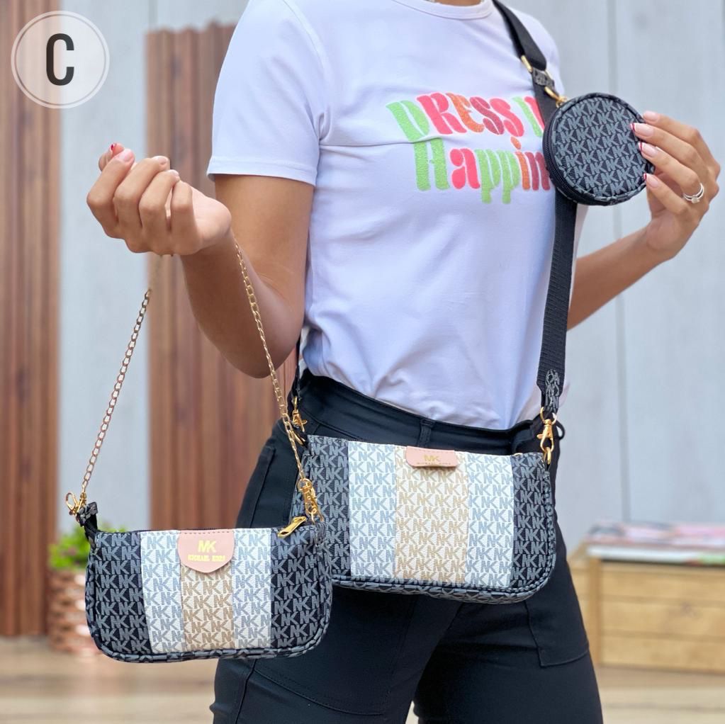 👜👛NUEVO SET DE 3 BOLSOS MANOS LIBRES MK IMPORTADOS✨