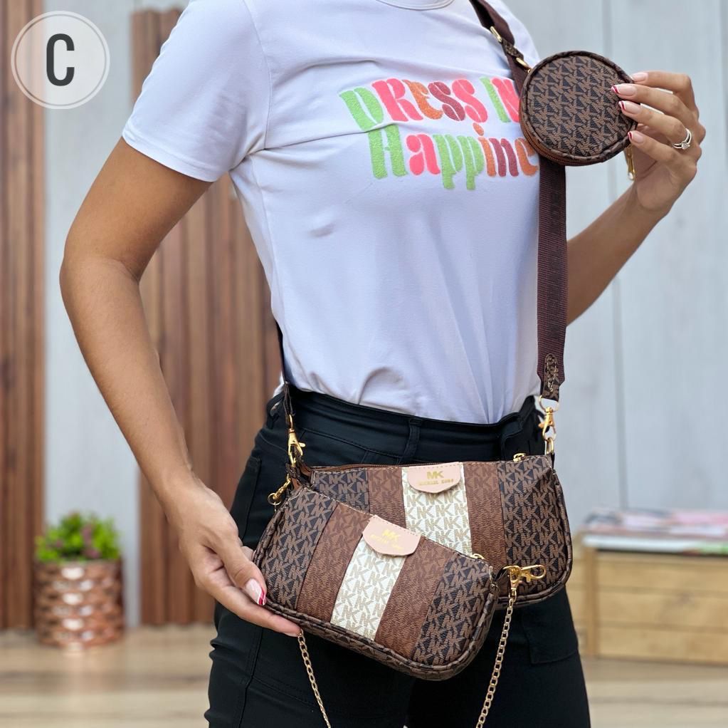 👜👛NUEVO SET DE 3 BOLSOS MANOS LIBRES MK IMPORTADOS✨