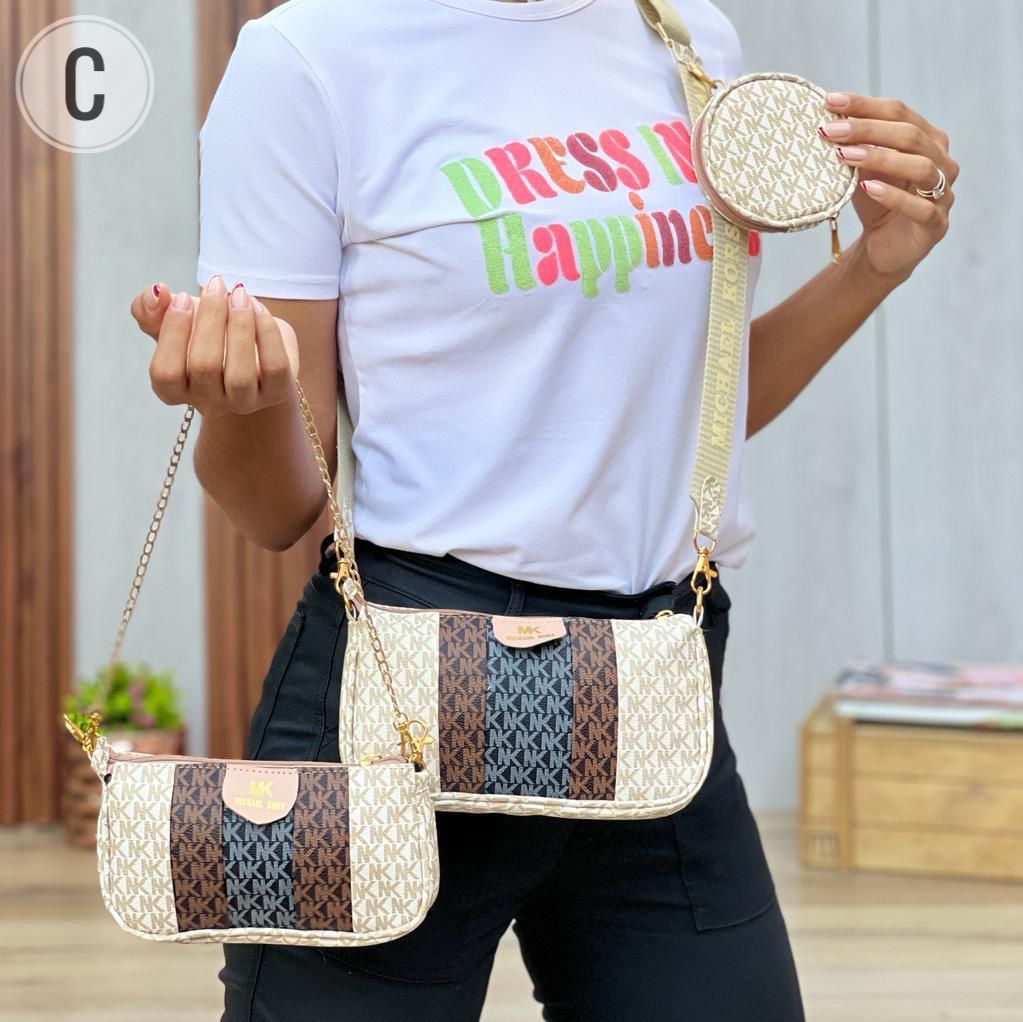 👜👛NUEVO SET DE 3 BOLSOS MANOS LIBRES MK IMPORTADOS✨
