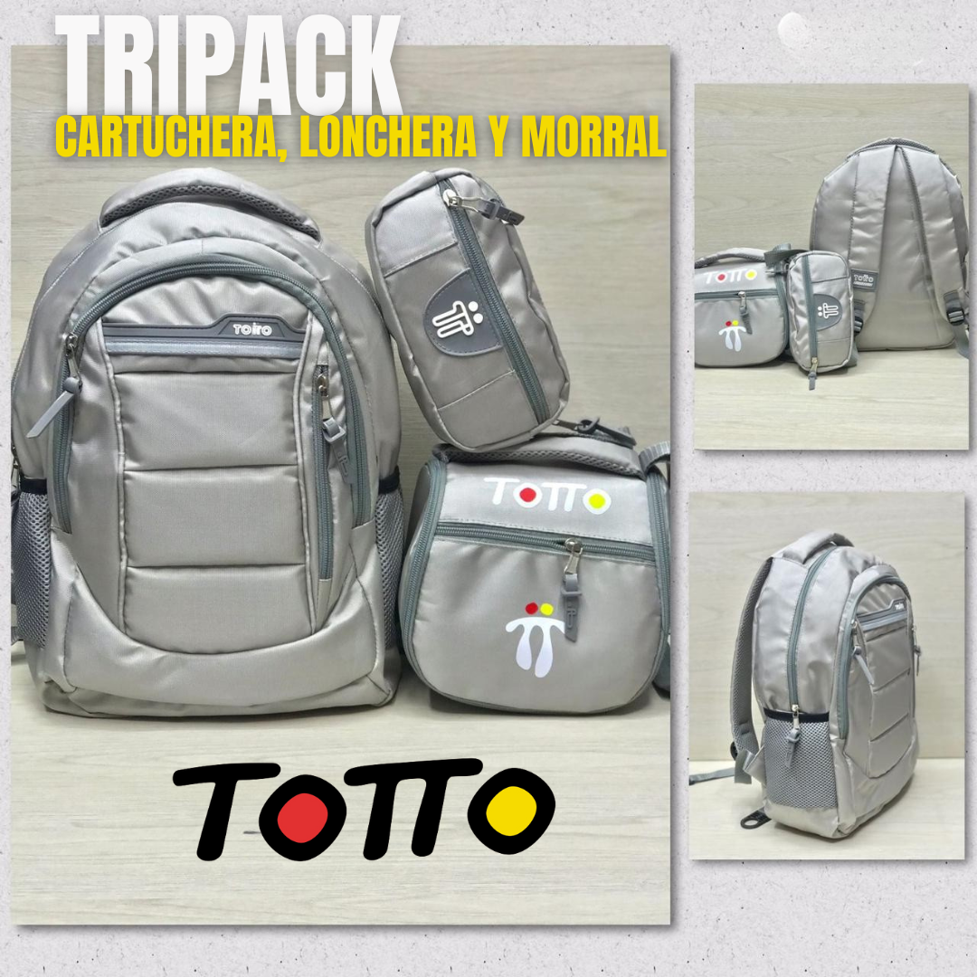 TRIPACK TOTTO® CARTUCHERA, LONCHERA Y MORRAL