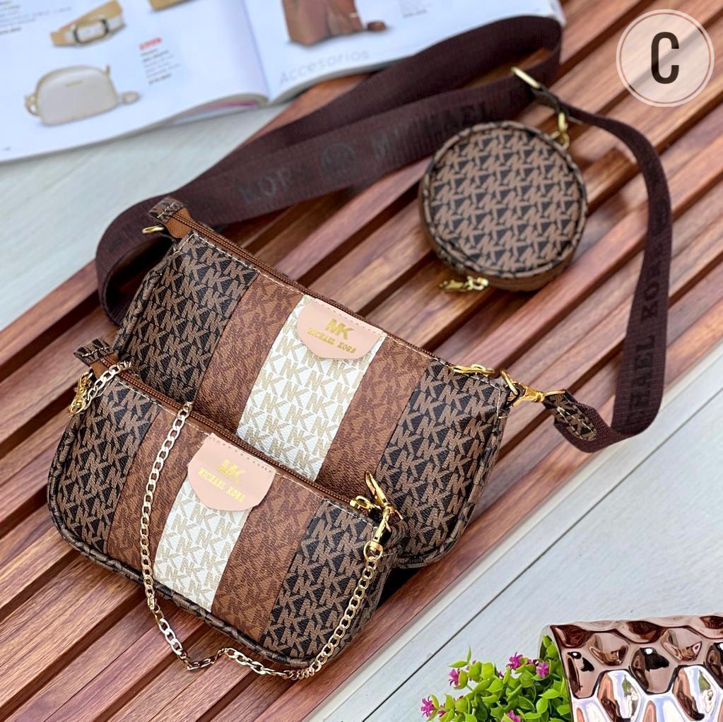 👜👛NUEVO SET DE 3 BOLSOS MANOS LIBRES MK IMPORTADOS✨