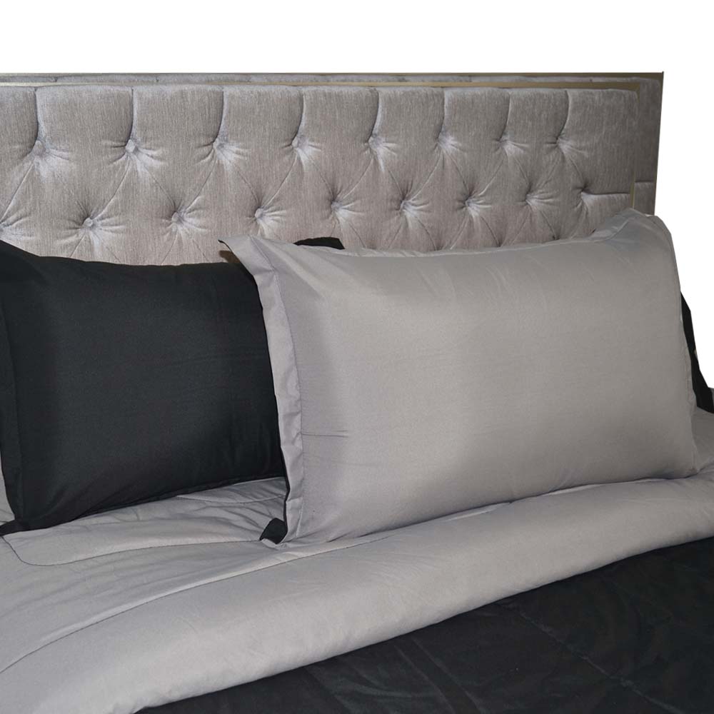 Edredón Doble Faz Negro-Gris 140x190cm