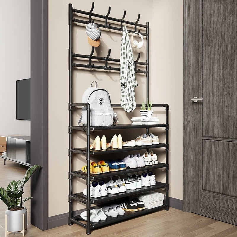 Organizador Zapatero y Perchero Metalico