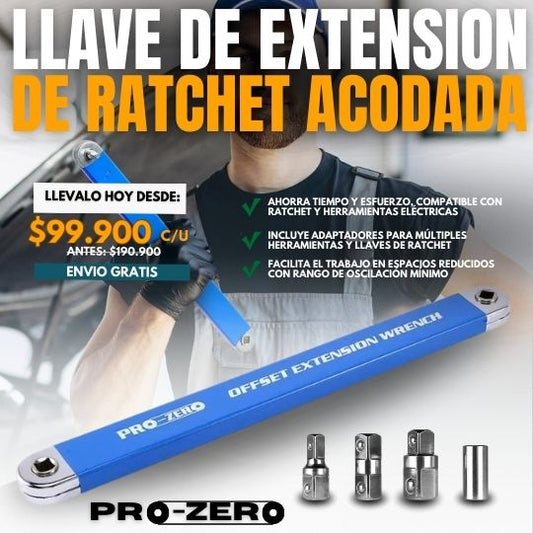 LLAVE DE EXTENSIÓN DE RATCHET ACODADA PRO-ZERO®