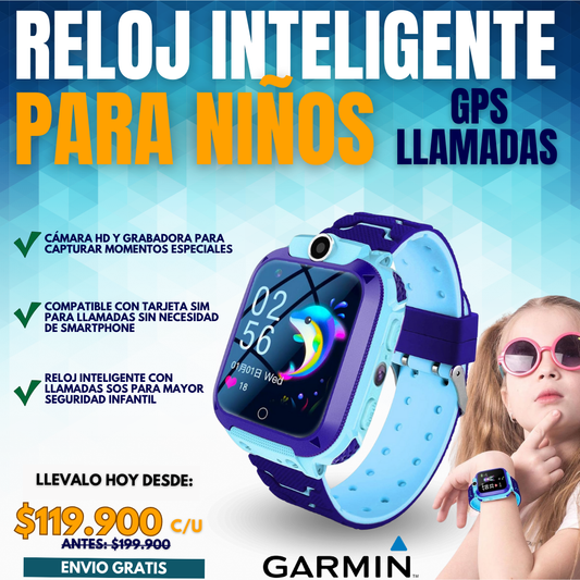RELOJ INTELIGENTE PARA NIÑOS GPS – LLAMADAS | GARMIN®