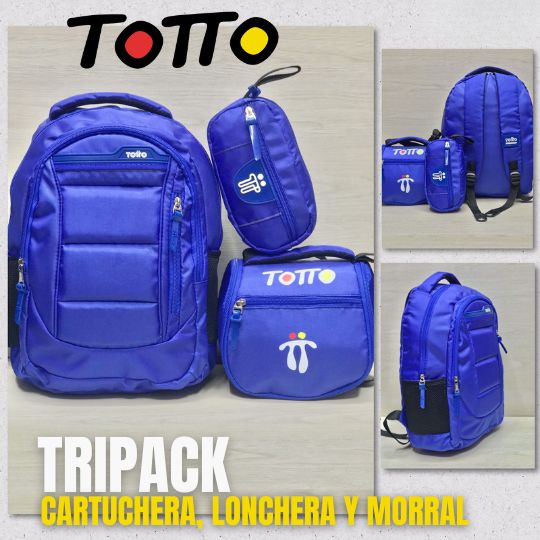 TRIPACK TOTTO® CARTUCHERA, LONCHERA Y MORRAL