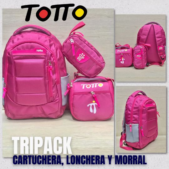TRIPACK TOTTO® CARTUCHERA, LONCHERA Y MORRAL