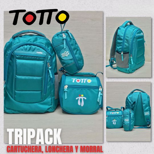TRIPACK TOTTO® CARTUCHERA, LONCHERA Y MORRAL