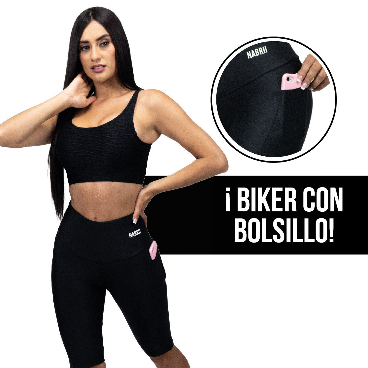 Leggins Mujer Biker Deportivo con Bolsillo 762174 - NABRII %