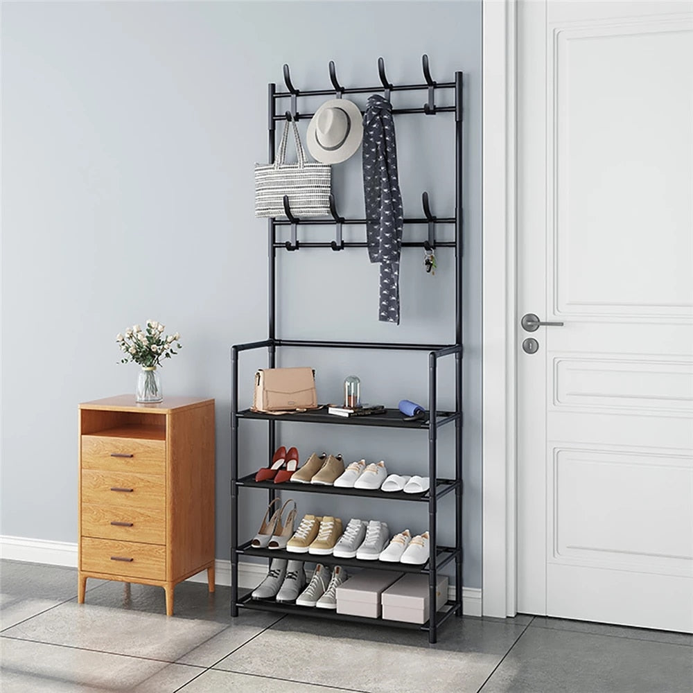 Organizador Zapatero y Perchero Metalico
